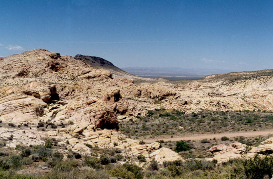 Approaching the Valley of Fire Area